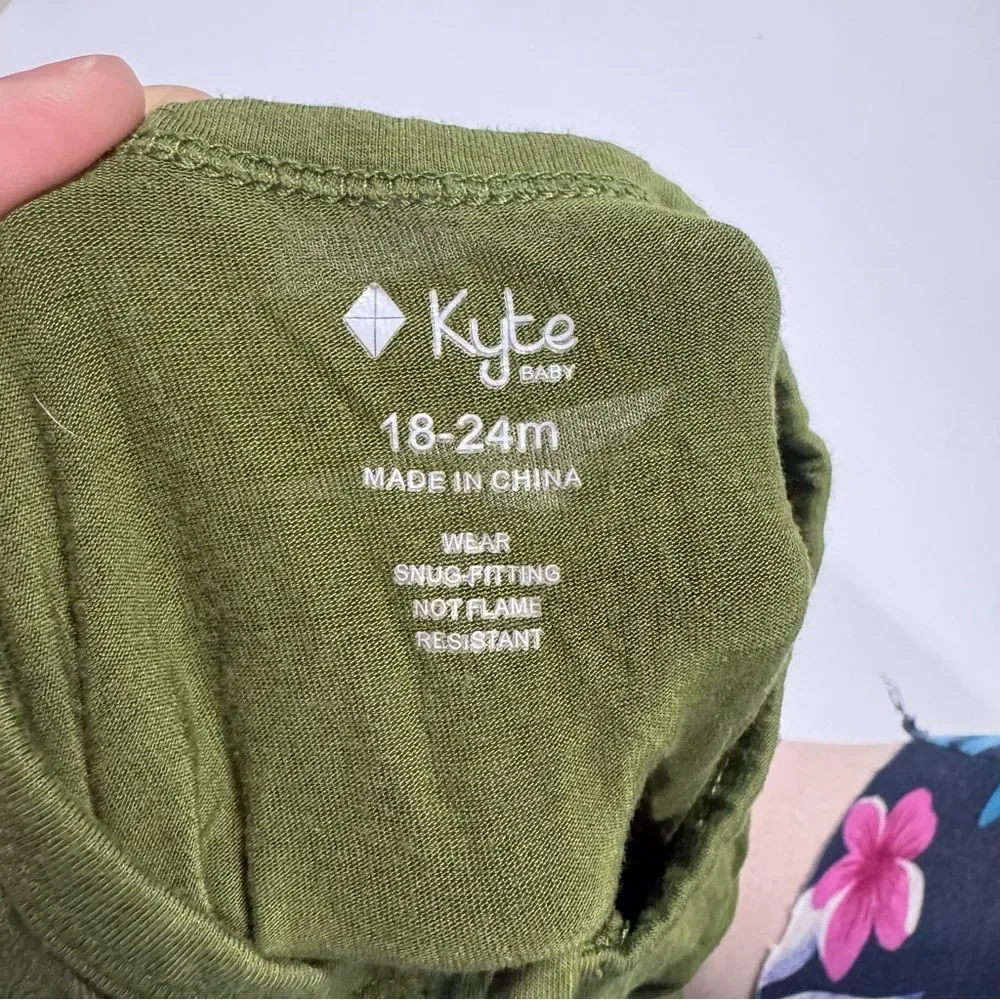 Kyte Baby Bamboo Olive Green Zip Up Long Bodysuit Onesie